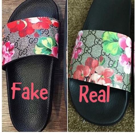 gucci slides real vs fake floral|gucci slides are they real.